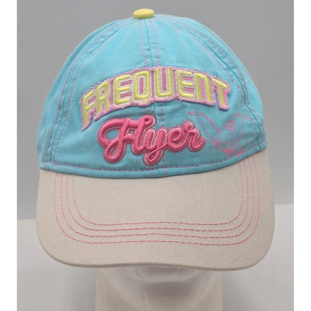 Disney Parks Frequent Flyer Hat Adult Strapback Blue Dumbo Baseball Cap
